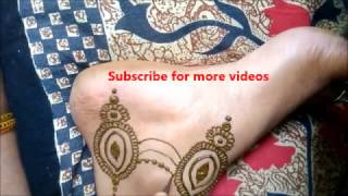 simple easy hinna mehendi designs for feet step by step tutorials for beginners [upl. by Ainollopa365]