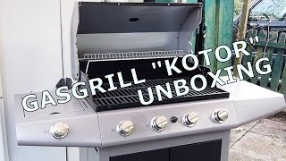 NEU Gasgrill Tarrington House KOTOR GD4815SD  Unboxing Aufbau Test  4 Brenner  Seitenbrenner [upl. by Sivra974]