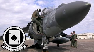 Ace of Spades USMC Powerful AV8B Harrier II attack aircraft in action [upl. by Adeys]