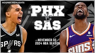 San Antonio Spurs vs Phoenix Suns Full Game Highlights  Nov 2  2024 NBA Season [upl. by Salohci]