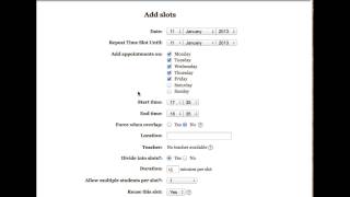 Scheduler Creating Appointment Slots in Moodle [upl. by Irep]