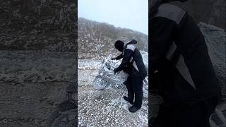 The whole bike got frozen in the snow 😱 shortsfeed viralvideo viralshort [upl. by Maxama]