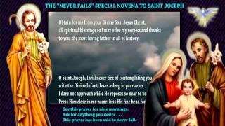 THE quotNEVER FAILSquot SPECIAL NOVENA TO SAINT JOSEPH [upl. by Hatty582]