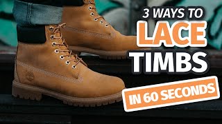 3 Ways to Lace TIMBERLAND BOOTS in 60 Seconds Shorts [upl. by Felicdad]