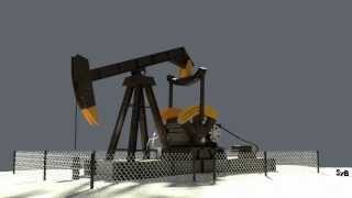 Blender Animation  Oilwell pump  Blender mechanics test [upl. by Torrlow]