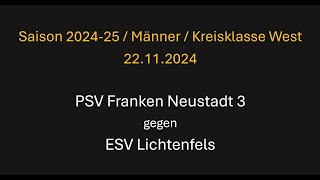 PSV Franken Neustadt 3 gegen ESV Lichtenfels [upl. by Rehpretsirhc]