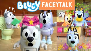 BLUEY  Faceytalk Episode 🤪  Full Episode  Pretend Play with Bluey Toys  Disney Jr  ABC Kids [upl. by Suolkcin]