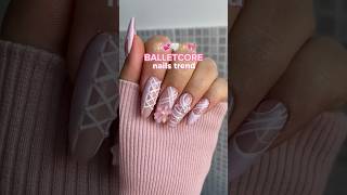 Primo trend unghie del 2024 💅🏼 nailtrends coquette balletcore viraltiktok [upl. by Eemia]