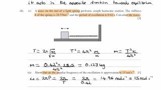 Oscillation Exam Questions  A Level Physics AQA Edexcel level 2 [upl. by Earla939]