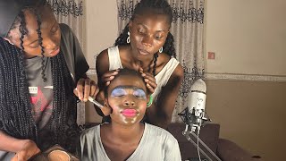 ASMR HALLOWEEN MAKEUP APPLICATION SCALP SCRATCHING EAR CLEANING BACK SCRATCHING GUM CHEWING [upl. by Dawson]