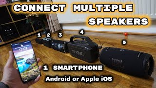 How to Connect Multiple Bluetooth Speakers to One Device Android or Apple iOS [upl. by Friday]