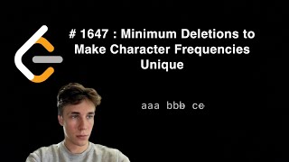 Minimum Deletions to Make Character Frequencies Unique  1647 Leetcode  Python3 [upl. by Akema]