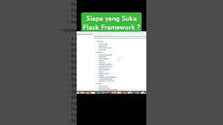 Siapa yang suka Flask Framework python flask flasktutorial [upl. by Ambrosi]