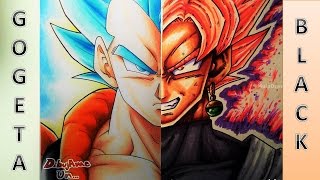 Como Dibujar a GOGETABLACK PENCILCOLOURSxMARKERS feat MULA DRAWS Dragon ball super [upl. by Sochor855]