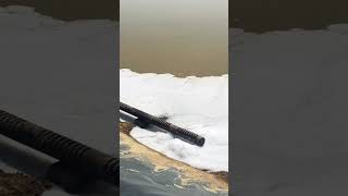 Hydrotest Water Dewatering in Evaporation pond pipelining pipelineconstruction shortvideo Viral [upl. by Nepsa]