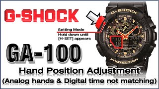 GA100 GShock Module 5081 Hands Home Position AdjustmentHands amp Digital time not matchingTutorial [upl. by Mannie]