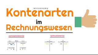 Kontenarten im Rechnungswesen  Buchführung  Bestandskonten und Erfolgskonten  wirtconomy [upl. by Ia562]