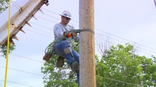 Utah utility linemen test skills in competition [upl. by Nosyla239]