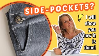 Fearless Sewing Tutorial Adding Side Pockets into Denim Overalls [upl. by Halika]