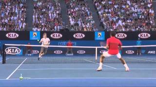 Federers maestro shots vs Tomic Australian Open 2012 [upl. by Aimehs34]