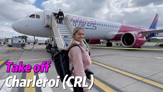 Cool Wizz Air take off from Brussels Charleroi CRL Airport [upl. by Vitek]