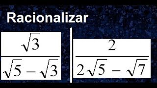 Racionalizar con resta de raices cuadradas en el denominador [upl. by Kavita]