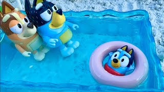 Baby Bluey  The Pool  Bluey toys pretend play [upl. by Luapleahcim]