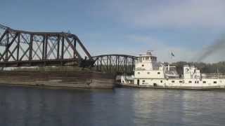 Mississippi River Barge Towboats Wisconsin Region [upl. by Anibor68]