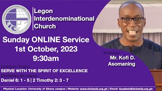 LIC Sunday Service  SERVE WITH THE SPIRIT OF EXCELLENCE  1st October 2023 [upl. by Rowena]