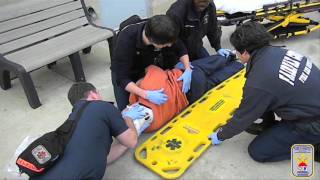 EMS TRAINING  How to apply full spinal immobilization using a backboard [upl. by Azeria]