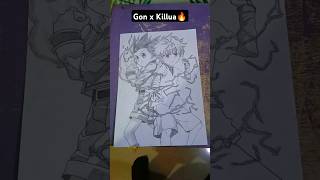 Gon x Killua🔥drawing art anime shortvideo shorts [upl. by Hanafee]