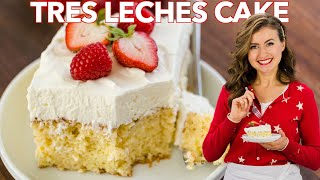 Easy Tres Leches Cake Recipe  Three Milk Cake [upl. by Anatak]