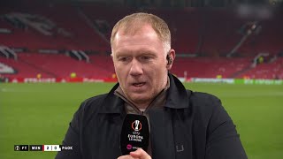 Amad Double Paul Scholes Analyzes United’s 20 Europa League Win [upl. by Lamori10]