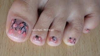 Toes Art Design Easy  Blossom Tree Twig of Blossoms Level Beginners [upl. by Mark]