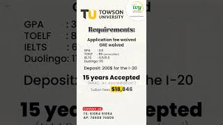 Towson University  USA popular programs and requirements for indian students [upl. by Refotsirk652]