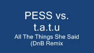 PESS vs tatu All The Things She Said DnB Remix [upl. by Willman]