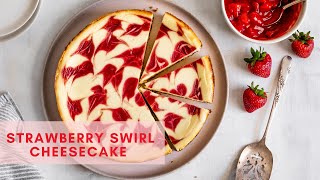 Strawberry Swirl Cheesecake  Strawberry Cheesecake  Easy Strawberry Cheesecake [upl. by Trebloc43]