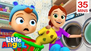 Clean Up Song  Dirty Stinky Laundry   More Little Angel Kids Songs amp Nursery Rhymes [upl. by Zysk]