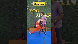 Chair yoga flexibilitybackbendingfitness yogaworkout virashorts yogaroutine [upl. by Aurelius]