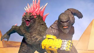 Godzilla x Kong The New Empire  PART 2  Stop motion Battle [upl. by Ethbinium]