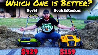 Dethatcher Reviews MOST EXPENSIVE vs Cheapest Ryobi vs Rock amp Rocker Dethatcher and Scarifier [upl. by Leahplar]