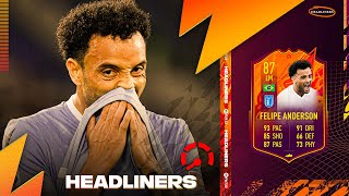 87 HEADLINERS FELIPE ANDERSON PLAYER REVIEW  FIFA 22 Ultimate Team [upl. by Lipcombe]