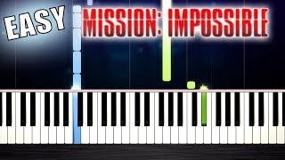 MISSION IMPOSSIBLE Theme  EASY Piano Tutorial by PlutaX [upl. by Oinota24]