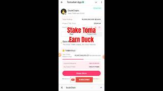 Tomarket Stake to Earn 20 APY  Earn DuckTomarket duck shorts Airdrop [upl. by Niwhsa]