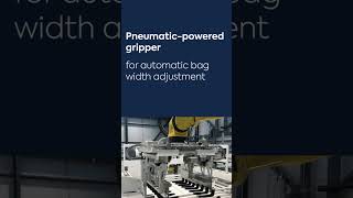 Automatic gripper adjustment for varying product dimensions shorts palletizing gripper bags [upl. by Aikan]