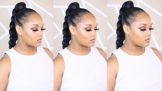 How to braided ponytail for short hair [upl. by Cedric]