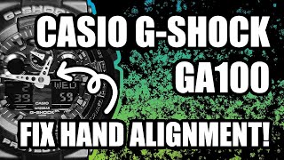 FIXING HAND ALIGNMENT ON CASIO GSHOCK GA100 [upl. by Filiano378]