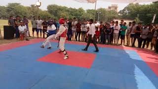 MANISH GOSWAMI TAEKWONDO FIGHT SPARDHA IIT BHU RED CHEST GUARD [upl. by Pare]