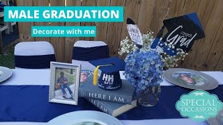 Navy Blue graduation Graduation party ideas Decorate with me DIY Party decoratingDIY centerpiece [upl. by Hendren]