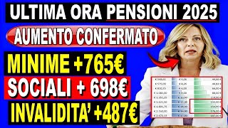 🚨APPROVATO OGGI Aumento Pensioni 2025 e Nuova Quattordicesima  Data di pagamento [upl. by Eartnoed]